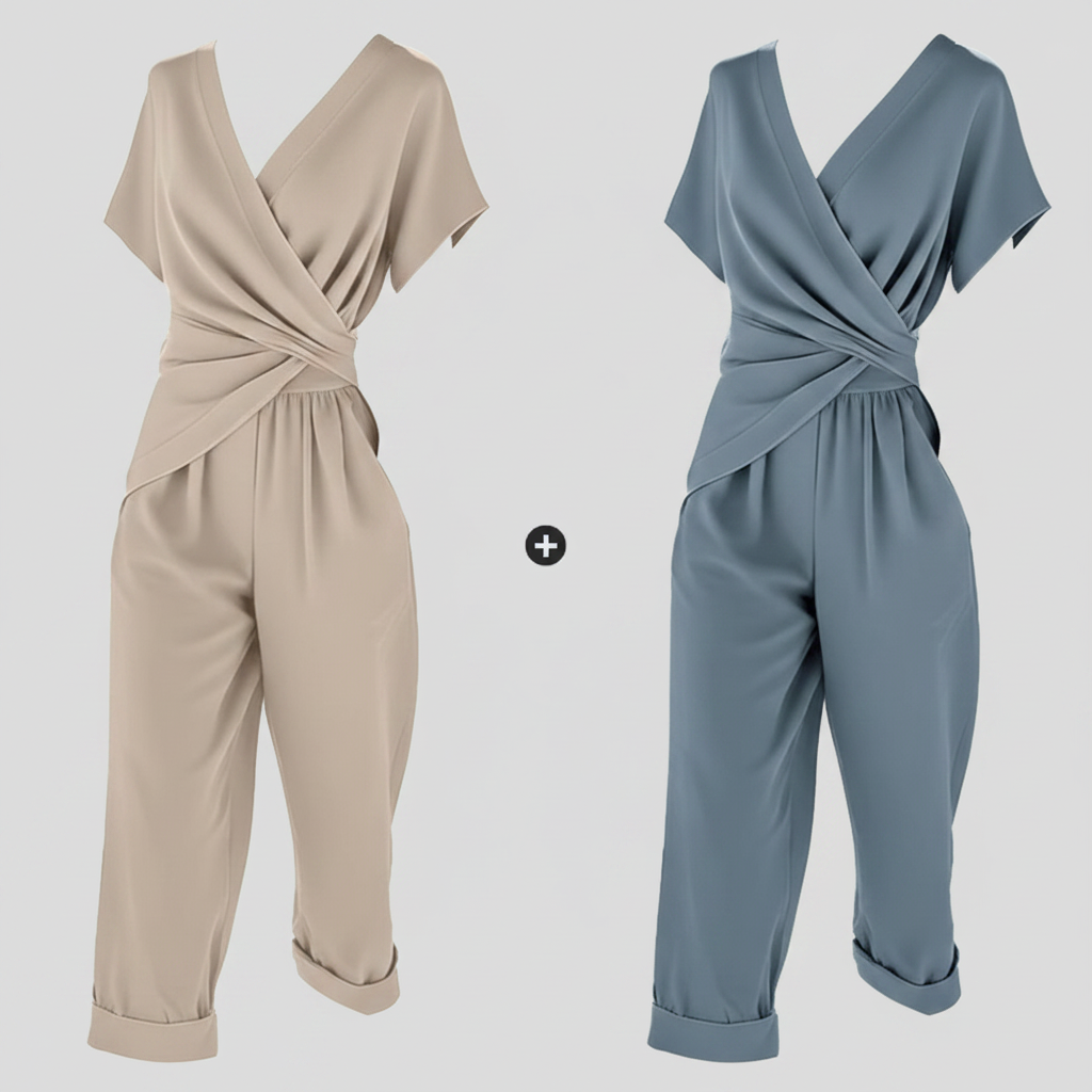 Conjunto Elegante escote en V y corte entallado