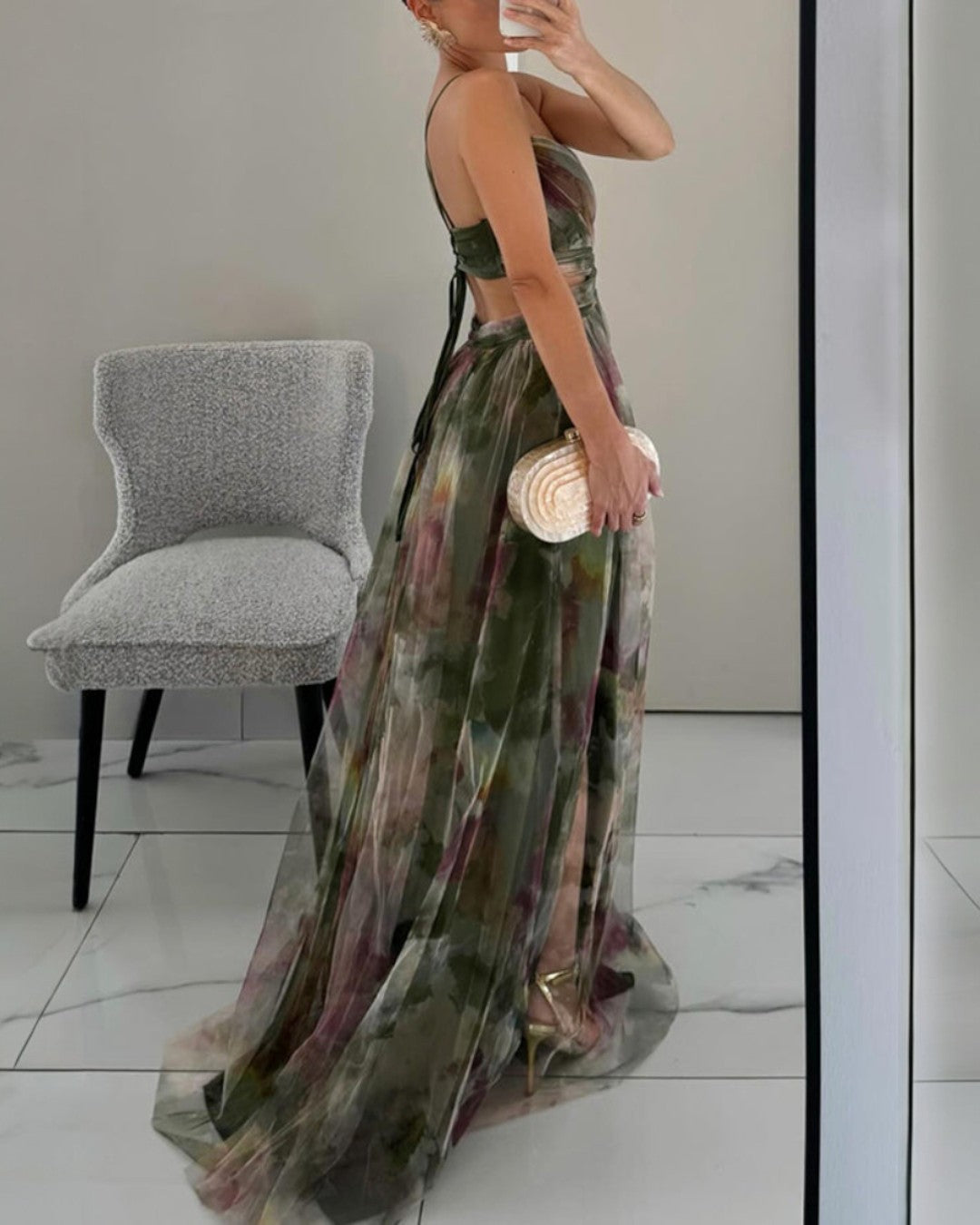 Gisela - Precioso vestido largo con estampado floral