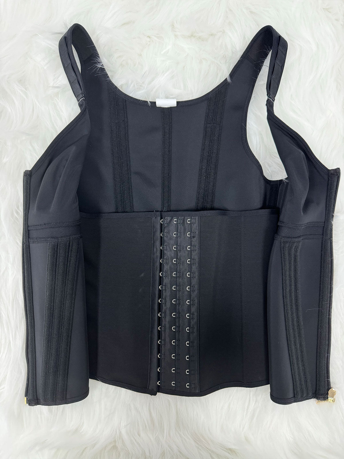 Shapshe® Women's Boned Latex Zipper Corset Tummy Control Body Shaper Vest With Bra
