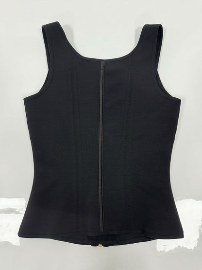 Shapshe® Women's Boned Latex Zipper Corset Tummy Control Body Shaper Vest With Bra