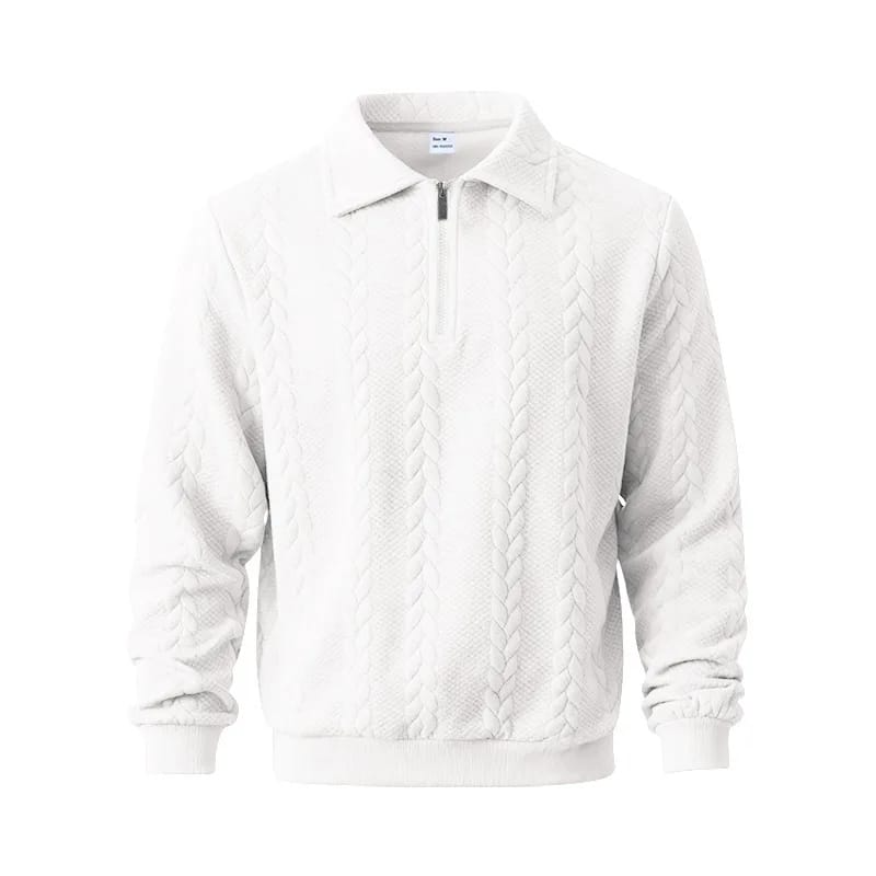 Jersey de punto con cordón en el cuello y cremallera