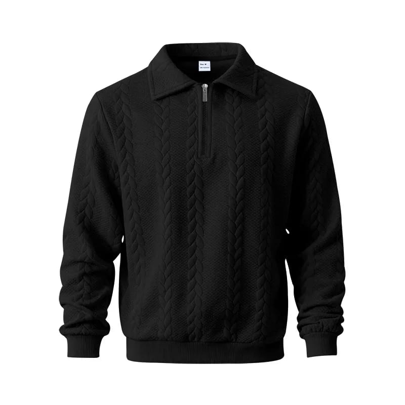 Jersey de punto con cordón en el cuello y cremallera