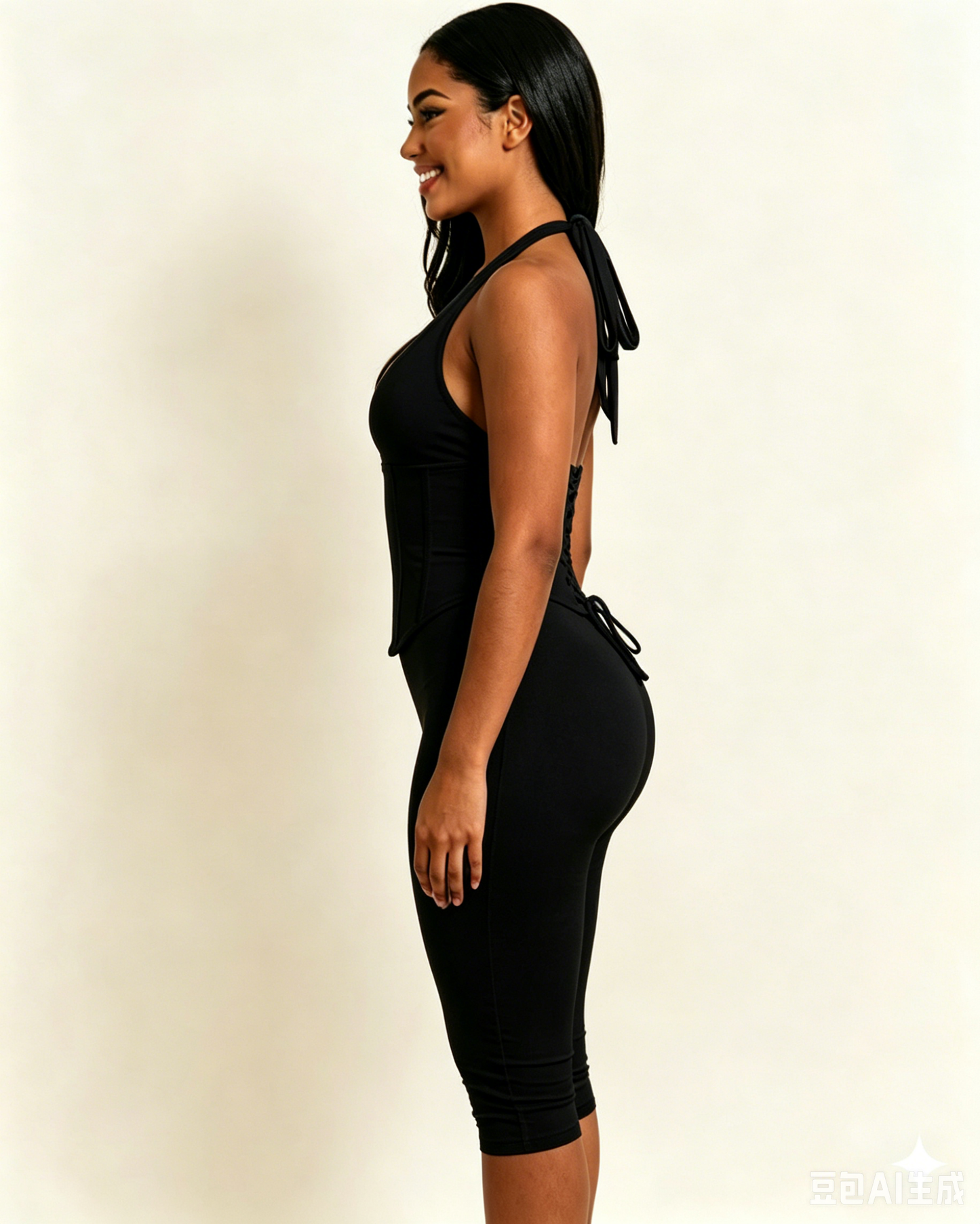 Hourglass Figure The Corset Body Shaper Waist Cincher Capri Jumpsuit Two-Piece Set