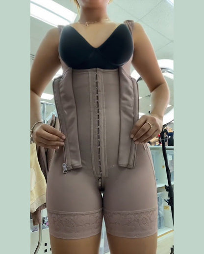 Shapshe® High compression Front Zipper Mid Thigh Shapewear