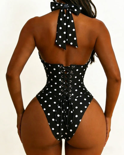 Hourglass Corset Body Shaper Waist Cincher Swimsuit Two-Piece Set