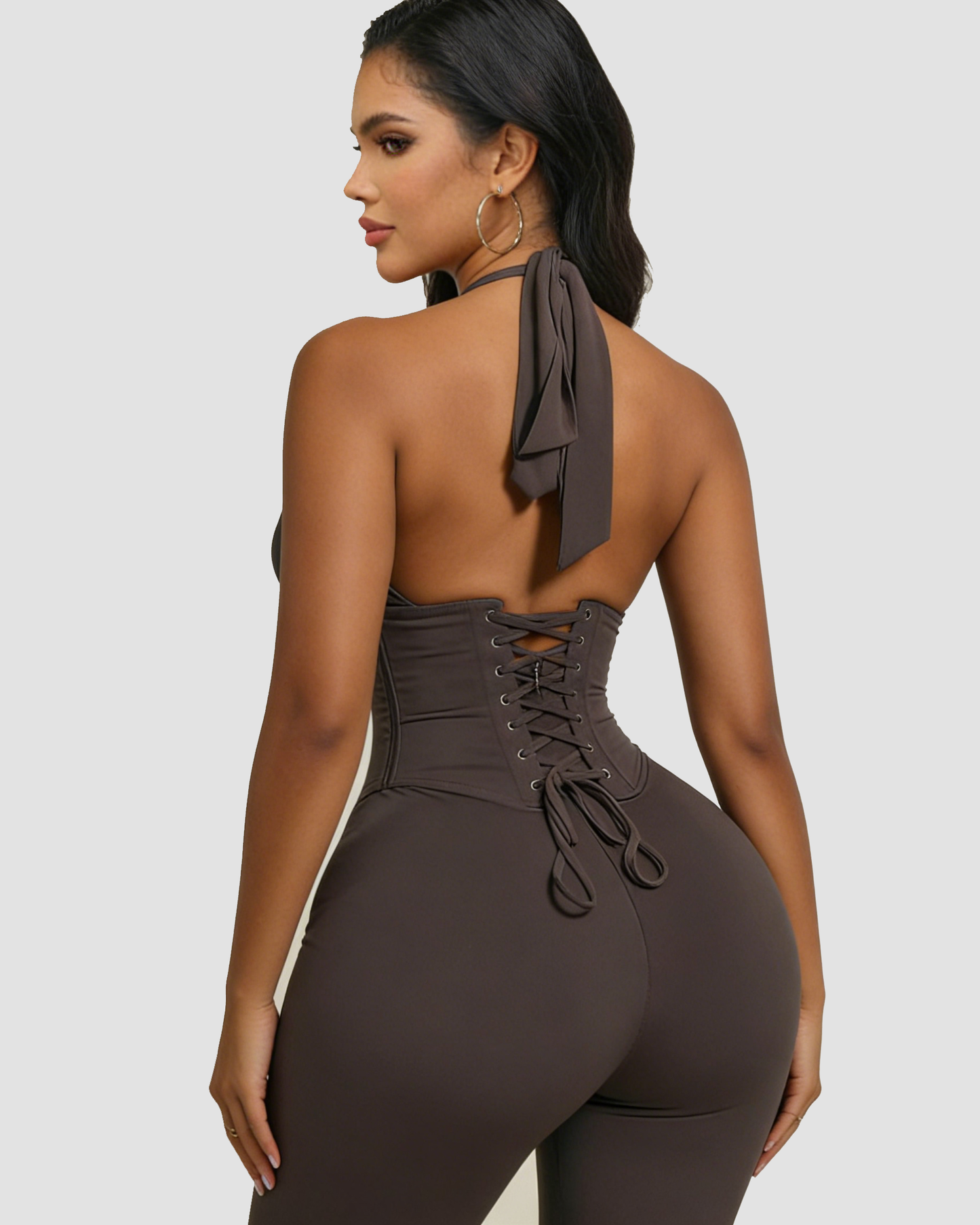 Hourglass Figure The Corset Body Shaper Waist Cincher Capri Jumpsuit Two-Piece Set