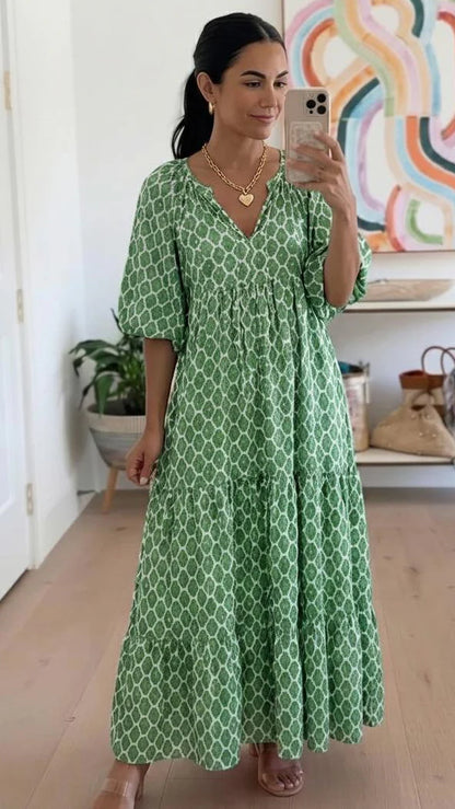 Vestido largo verde | Elegancia Veraniega