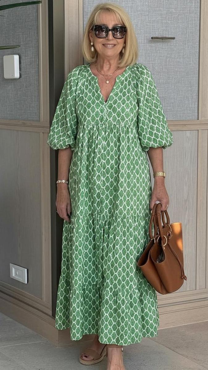 Vestido largo verde | Elegancia Veraniega