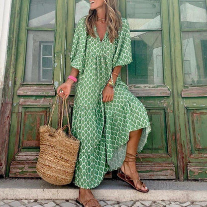 Vestido largo verde | Elegancia Veraniega