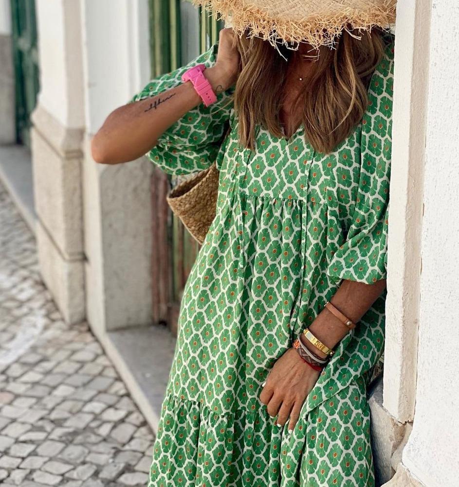 Vestido largo verde | Elegancia Veraniega