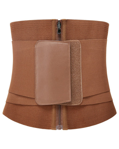 Double Compression Zipper Waist Trainer Corset Girdle