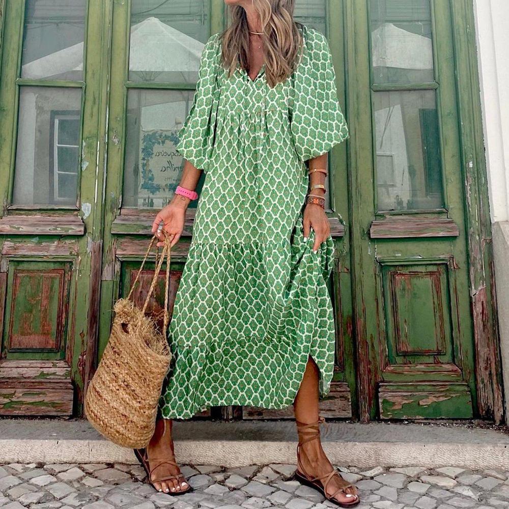 Vestido largo verde | Elegancia Veraniega