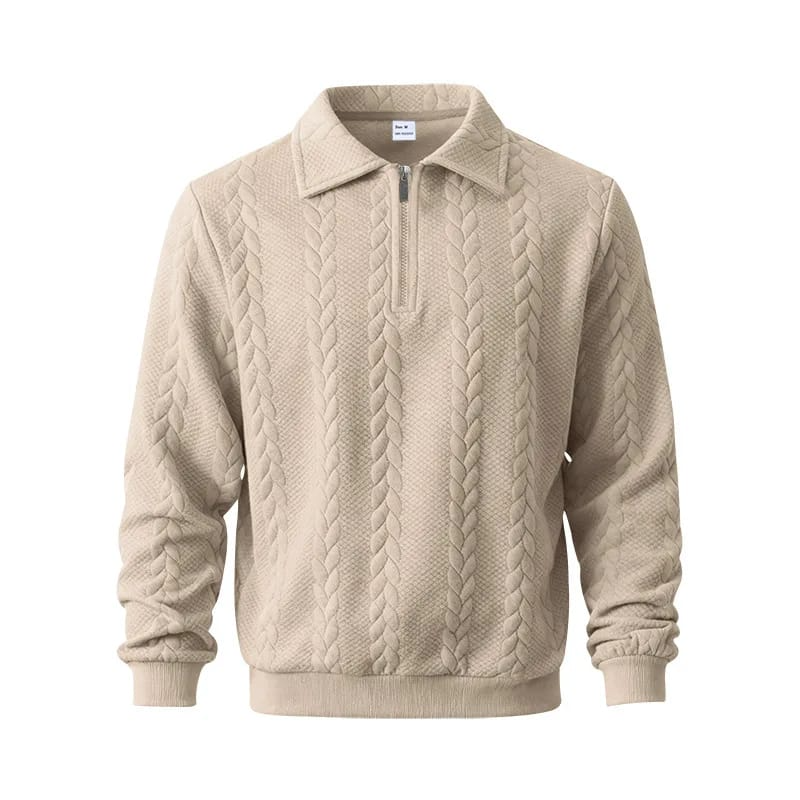 Jersey de punto con cordón en el cuello y cremallera