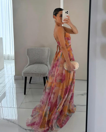 Gisela - Precioso vestido largo con estampado floral