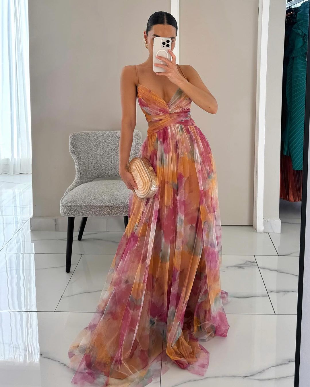 Gisela - Precioso vestido largo con estampado floral