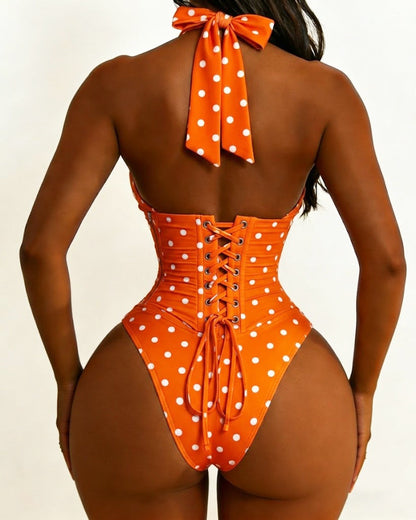 Hourglass Corset Body Shaper Waist Cincher Swimsuit Two-Piece Set