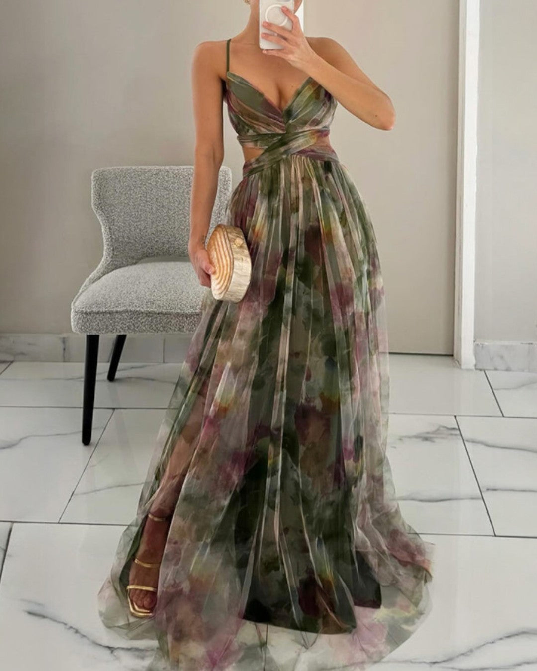 Gisela - Precioso vestido largo con estampado floral