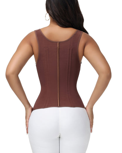 Waist Trainer for Women Body Shaper Corset Vest Tank Top with Steel Bones