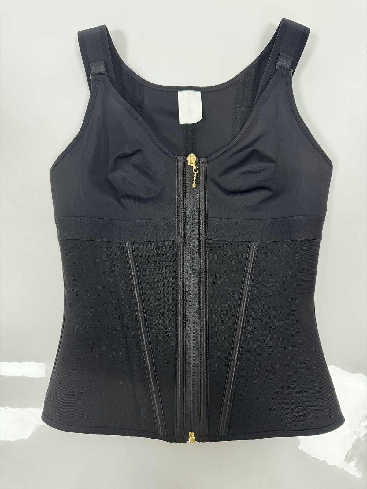 Shapshe® Women's Boned Latex Zipper Corset Tummy Control Body Shaper Vest With Bra