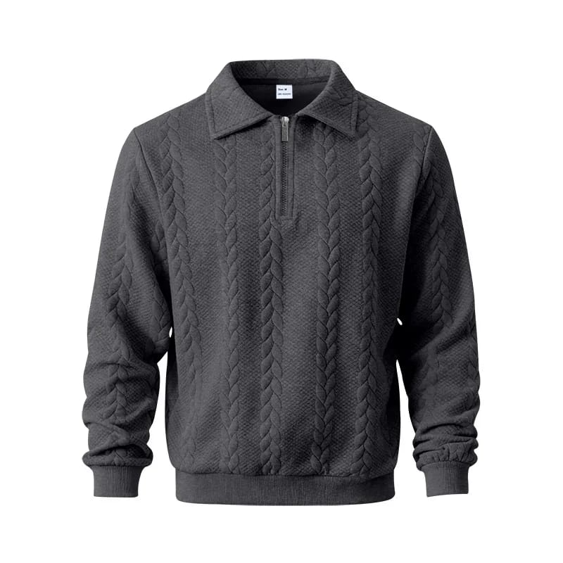 Jersey de punto con cordón en el cuello y cremallera