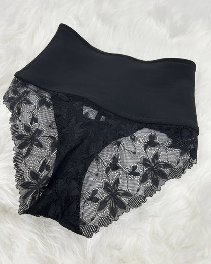 Shapshe® Front-opening Shapewear with Lace Trimmed Tummy Control Panty