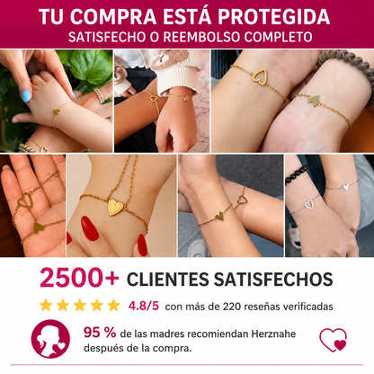 Pulseras con corazones para madre e hija