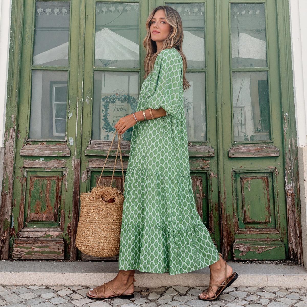 Vestido largo verde | Elegancia Veraniega