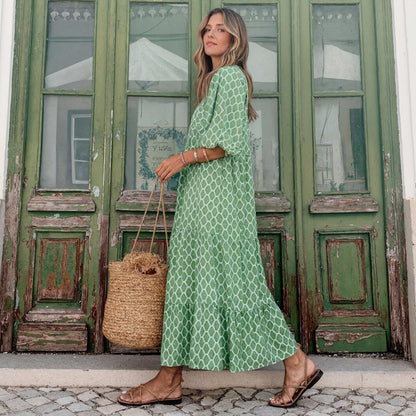 Vestido largo verde | Elegancia Veraniega