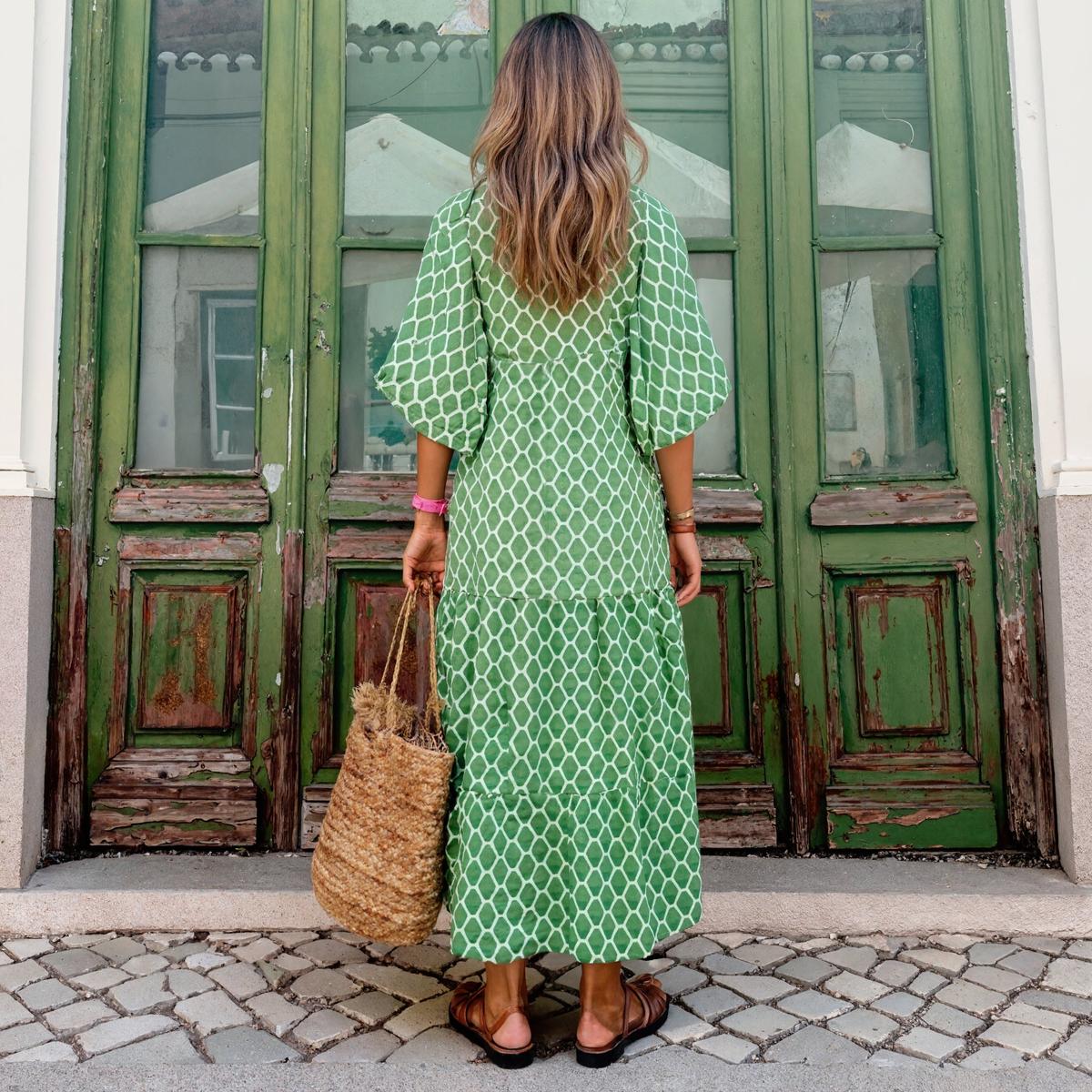 Vestido largo verde | Elegancia Veraniega