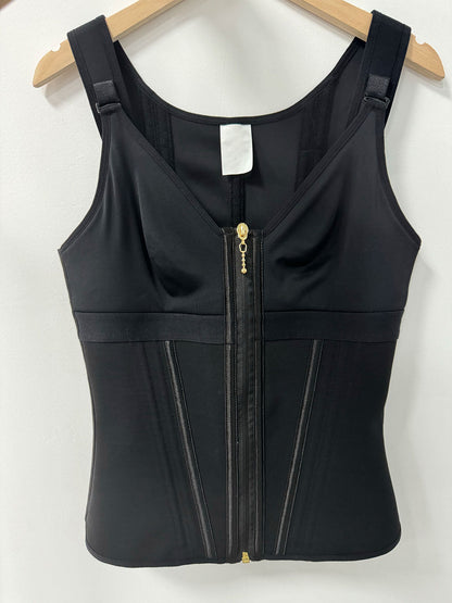 Shapshe® Women's Boned Latex Zipper Corset Tummy Control Body Shaper Vest With Bra