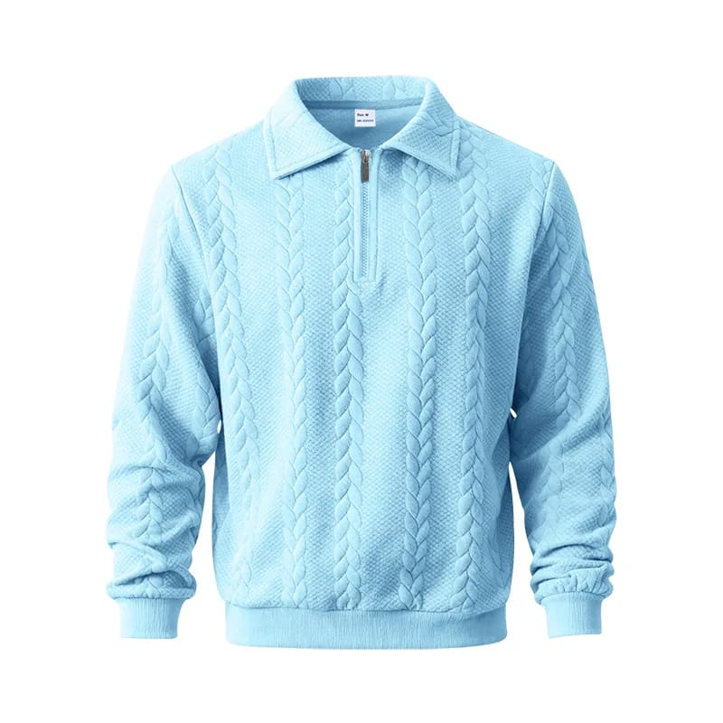Jersey de punto con cordón en el cuello y cremallera