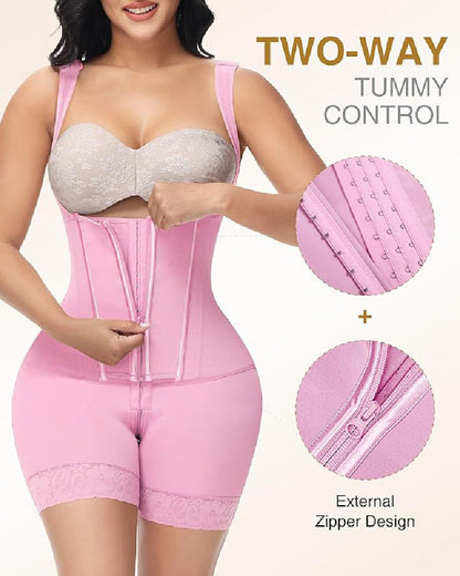Shapshe® High compression Front Zipper Mid Thigh Shapewear