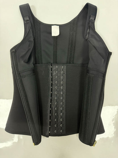Shapshe® Women's Boned Latex Zipper Corset Tummy Control Body Shaper Vest With Bra