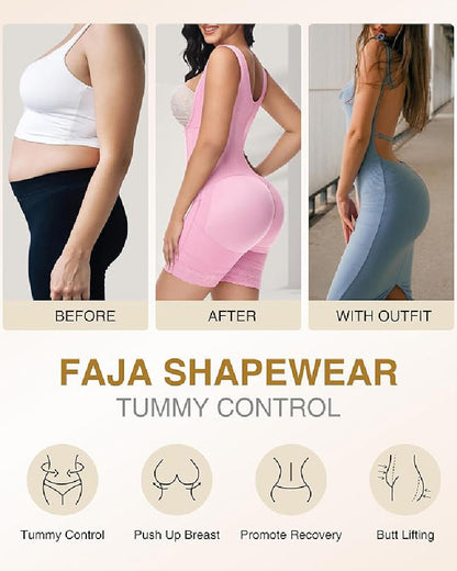 Shapshe® High compression Front Zipper Mid Thigh Shapewear