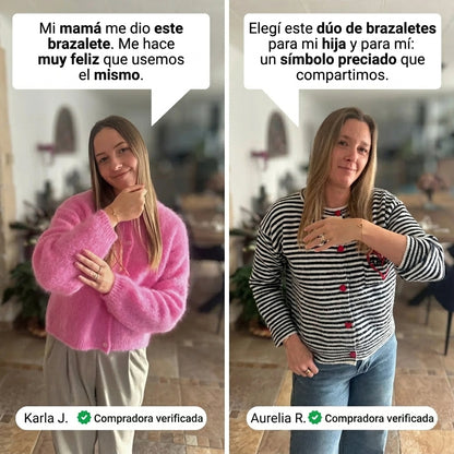 Pulseras con corazones para madre e hija