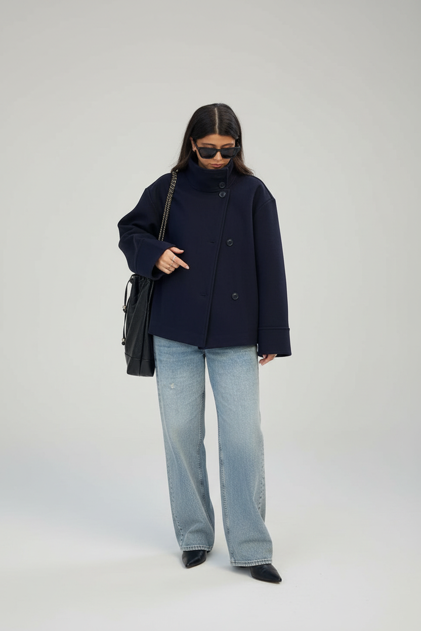 Abrigo de mujer de doble botonadura: elegancia y comodidad