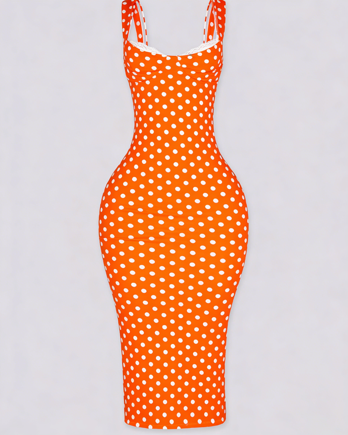 Sexy Women's Slim-Fit Stretchy Classic Polka Dot Maxi Dress