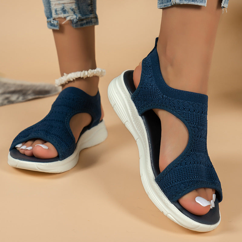 🌺Cómodas sandalias planas y transpirables con puntera abierta para mujer, ideales para el verano
