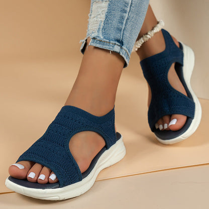 🌺Cómodas sandalias planas y transpirables con puntera abierta para mujer, ideales para el verano