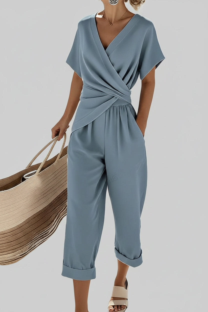 Conjunto Elegante escote en V y corte entallado