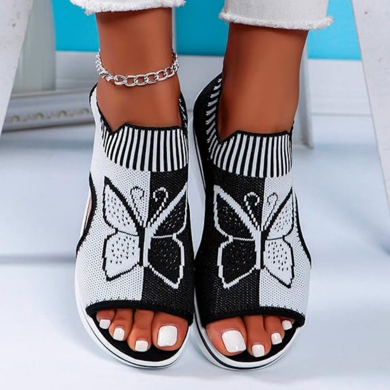 Sandalias casuales de plataforma con punta abierta para mujer