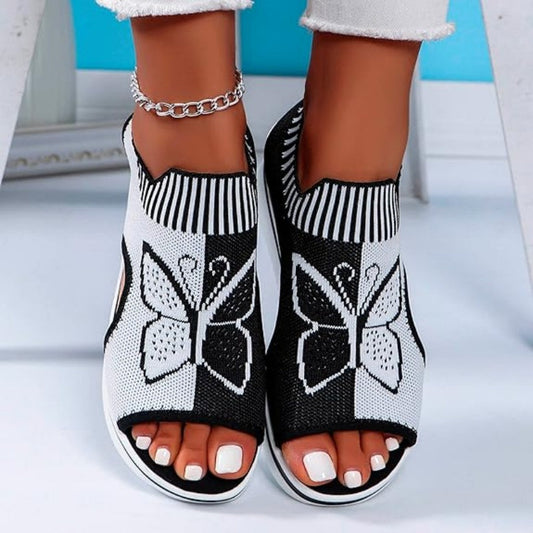 Sandalias casuales de plataforma con punta abierta para mujer